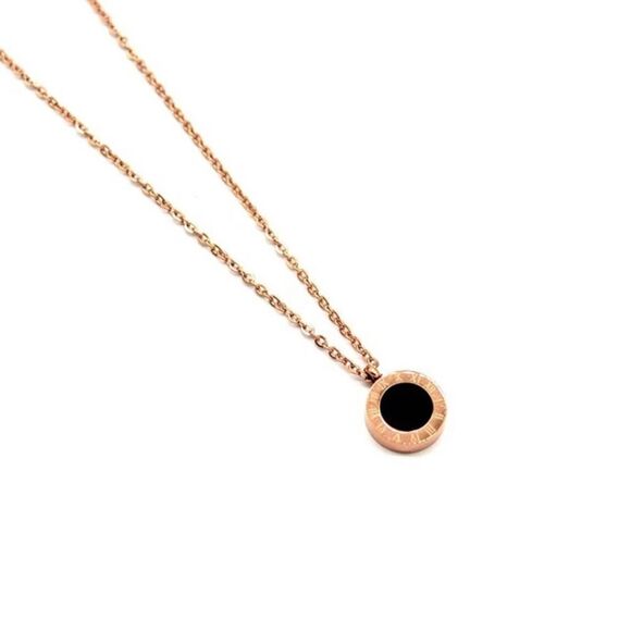 NEW Roman Numerals Reversible Gold Necklace Earrings Set - Picture 11 of 13